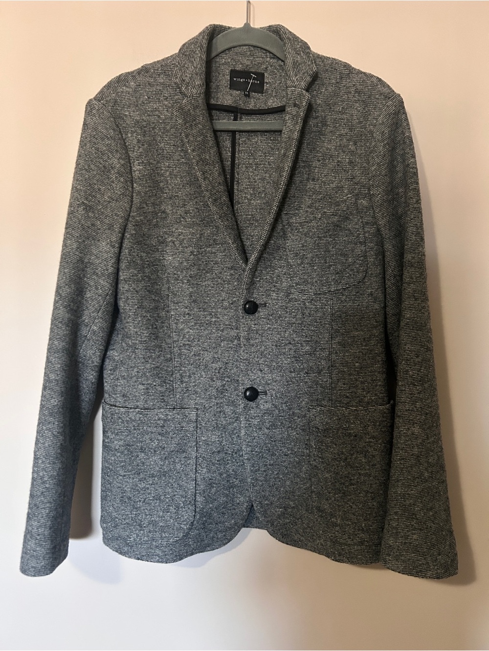 Wings + Horns Gray Merino Wool Knit Blazer – Men's Size S